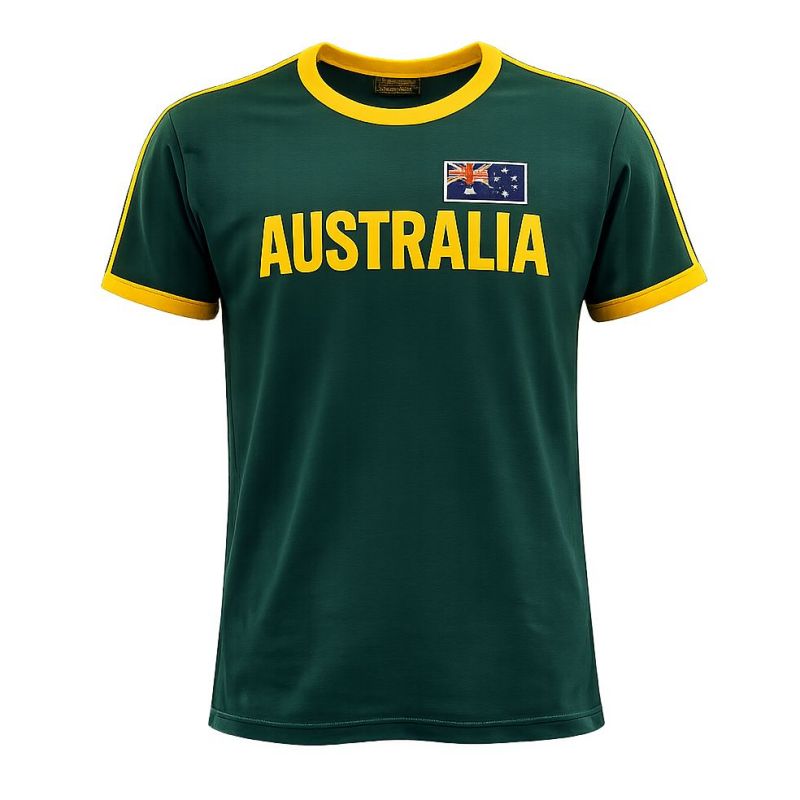 Australiana Adult T-Shirt Applique Australia Sporty Green