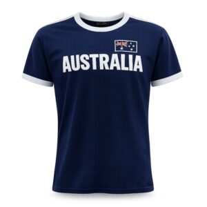 Australiana Adult T-Shirt Applique Australia Sporty Navy