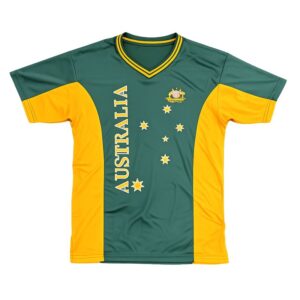 Australiana Kids T-Shirt V Neck Australia Supporter Green